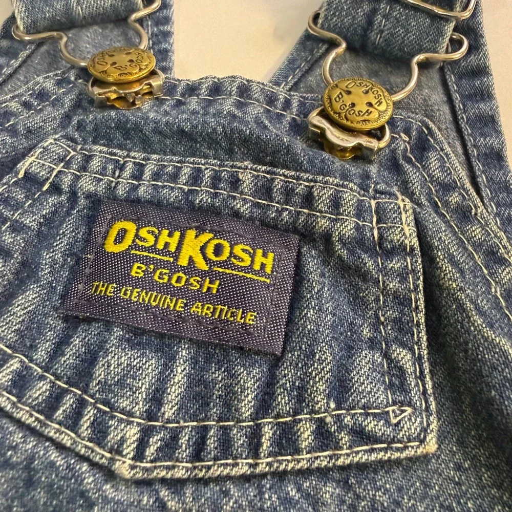 Vintage 90s Oshkosh B'gosh Vestbak Overalls Shortalls Romper Denim 18 months